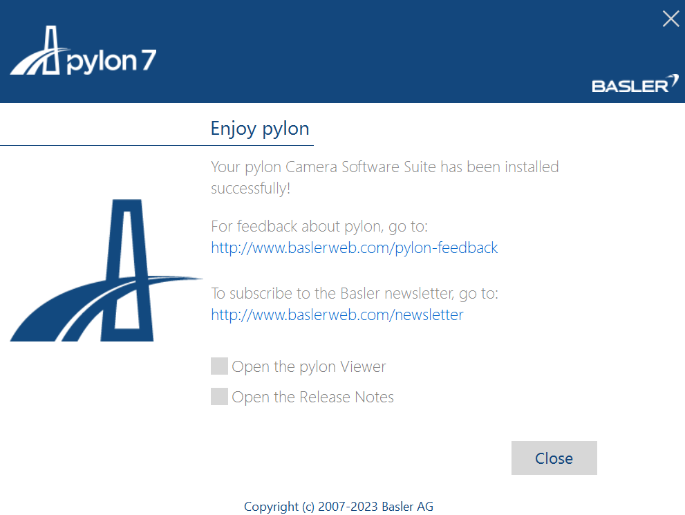 Pylon SDK Installation Complete