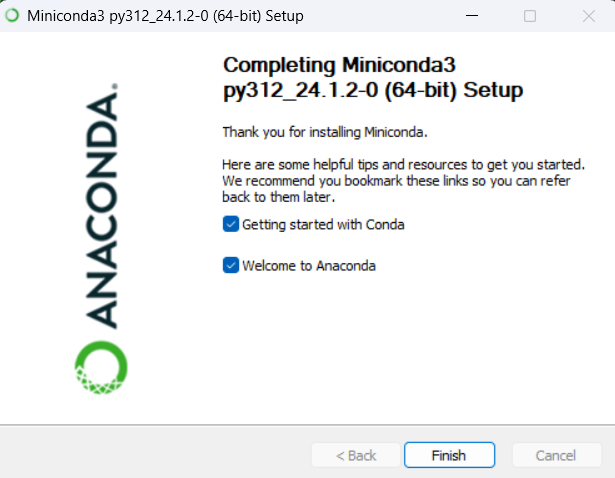 Miniconda Installation Complete