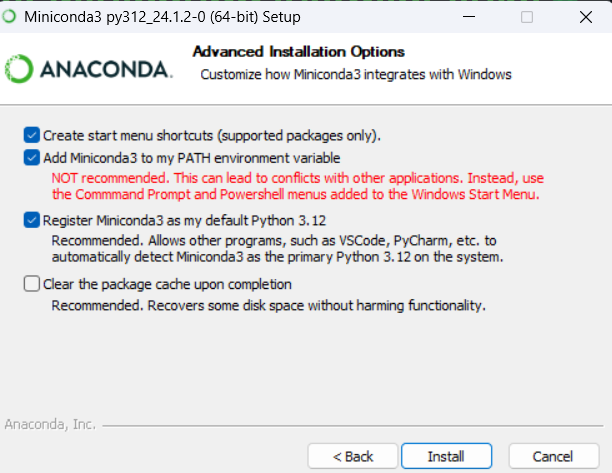 Miniconda Installation Path